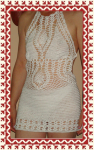 Horgolt nőiruha - Fehér mintás horgolt női disco ruha