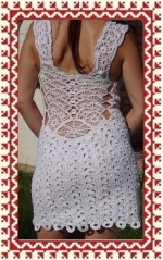 menasszonyi ruha - Rövid horgolt menyasszonyi ruha