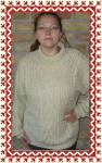 Kötött nőiruha - Szürke-bézs téli kötött női pulóver